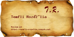 Temfli Rozália névjegykártya